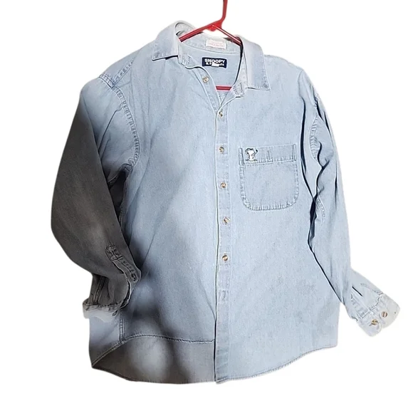 Upcycled Snoopy & Friends Santana Denim Shirt | Vintage 90s Vibes | Size 16 - Picture 4 of 6